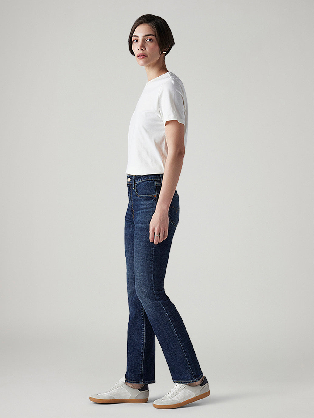 Women's 725 Dark Indigo Bootcut Fit High Rise Jeans - Side View
