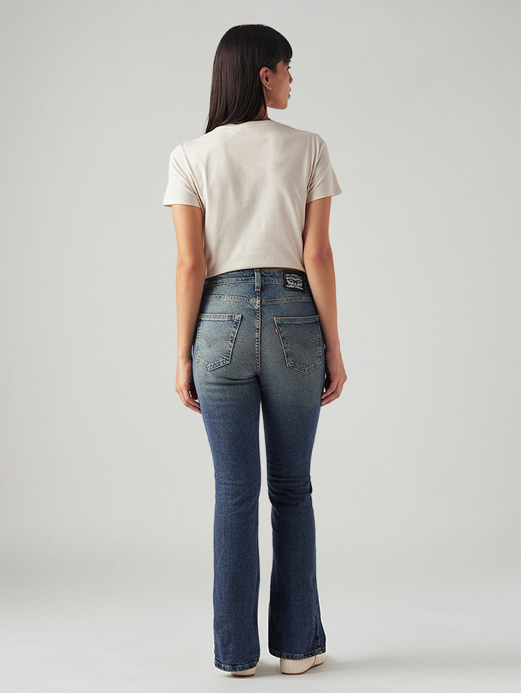 Women's 725 Med Indigo Bootcut Fit High Rise Jeans - Back View