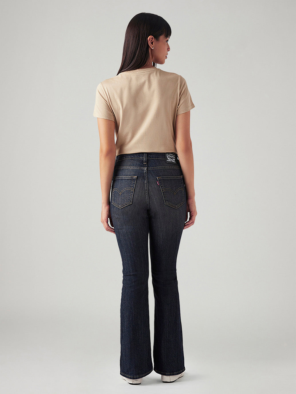 Women's 725 Dark Blue Bootcut Fit High Rise Jeans - Back View