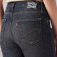 Women's 725 Dark Blue Bootcut Fit High Rise Jeans - Detail View