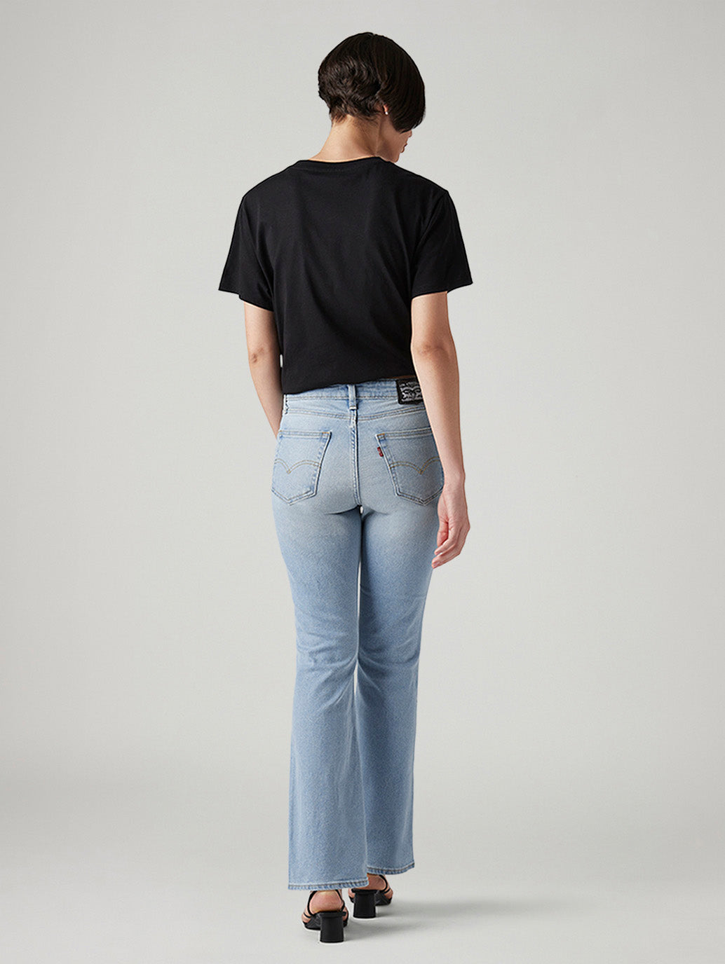 Women's 725 Light Blue Bootcut Fit High Rise Jeans - Back View