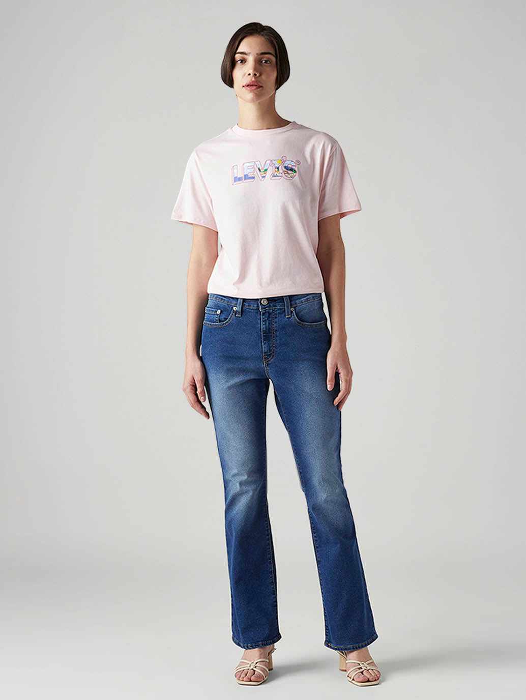 Women's 725 Blue Bootcut Fit High Rise Jeans - Front View
