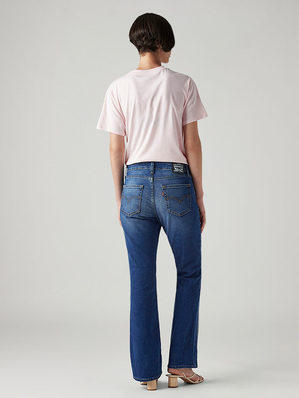 Women's 725 Blue Bootcut Fit High Rise Jeans - Back View