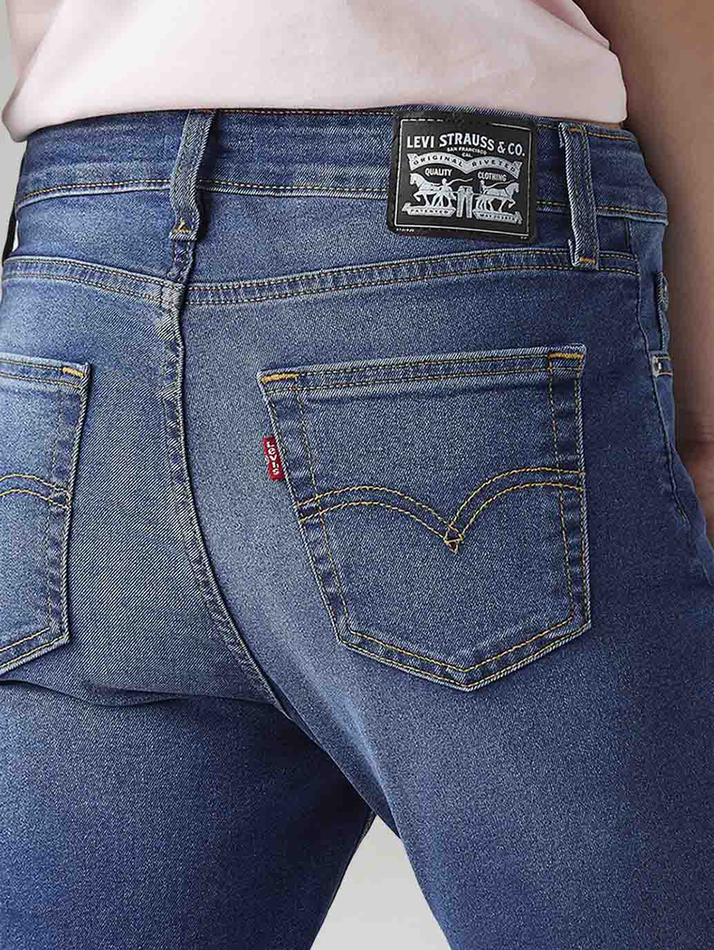 Women's 725 Blue Bootcut Fit High Rise Jeans - Detail View
