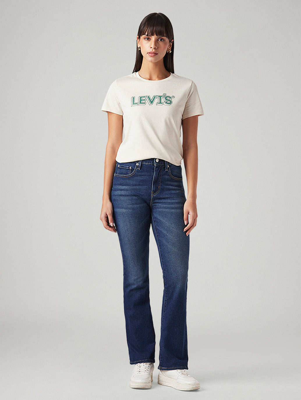 Women's 725 Dark Blue Bootcut Fit High Rise Jeans