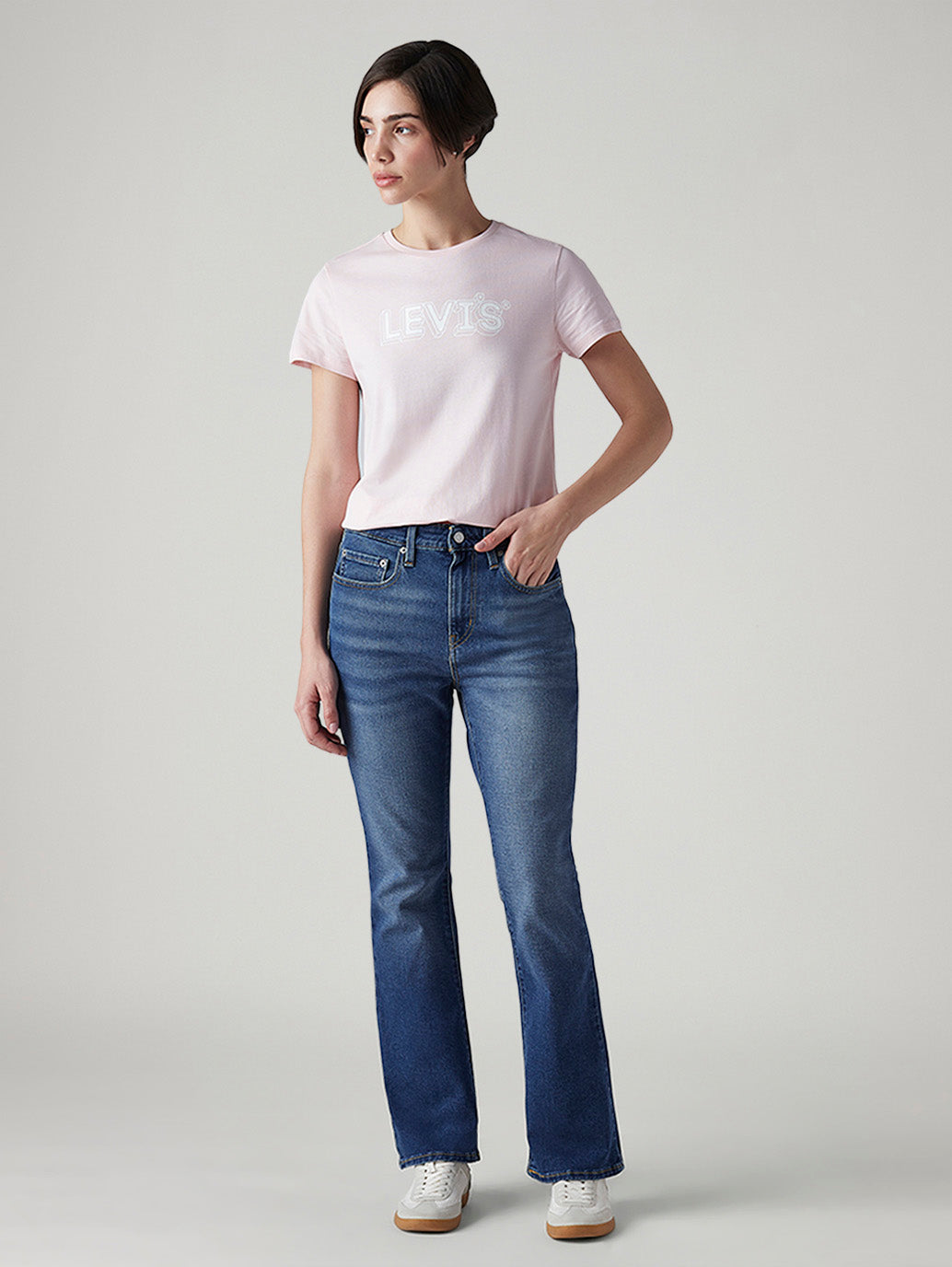 Women's 725 Blue Bootcut Fit High Rise Jeans - Front View
