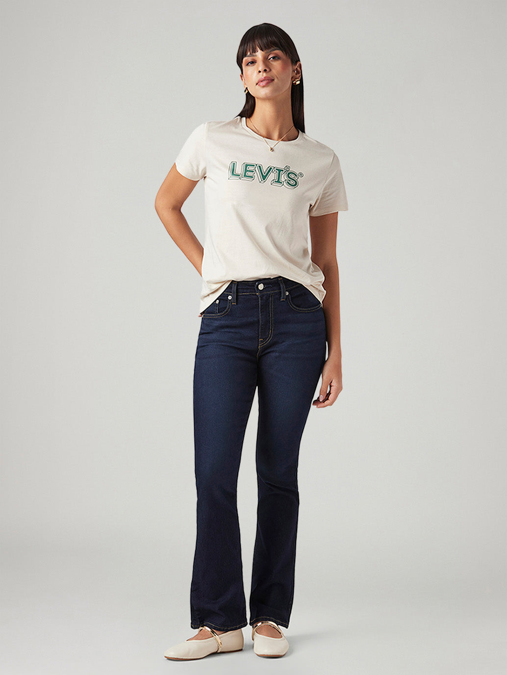 Women's 725 Navy Bootcut Fit High Rise Jeans