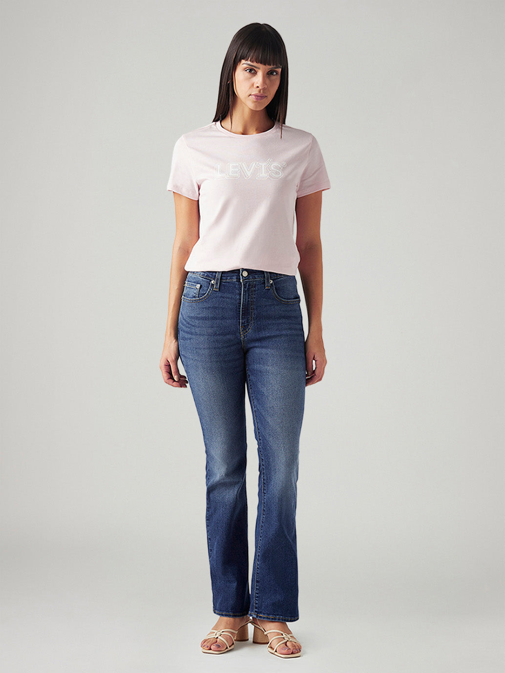 Women's 725 Blue Bootcut Fit High Rise Jeans - Front View