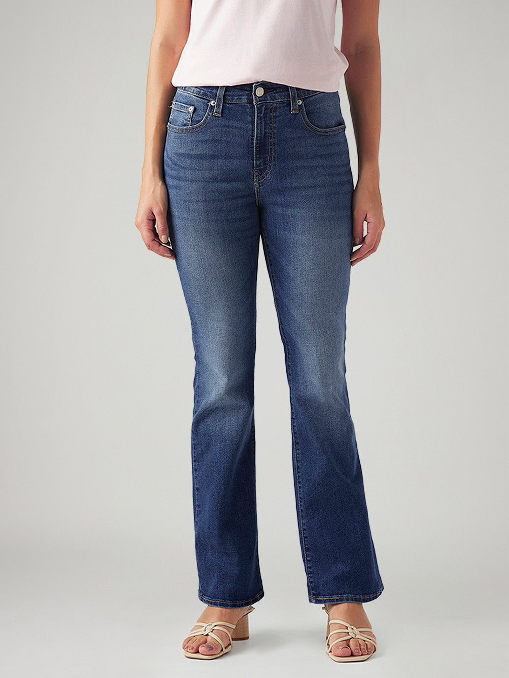 Women's 725 Blue Bootcut Fit High Rise Jeans - Front View