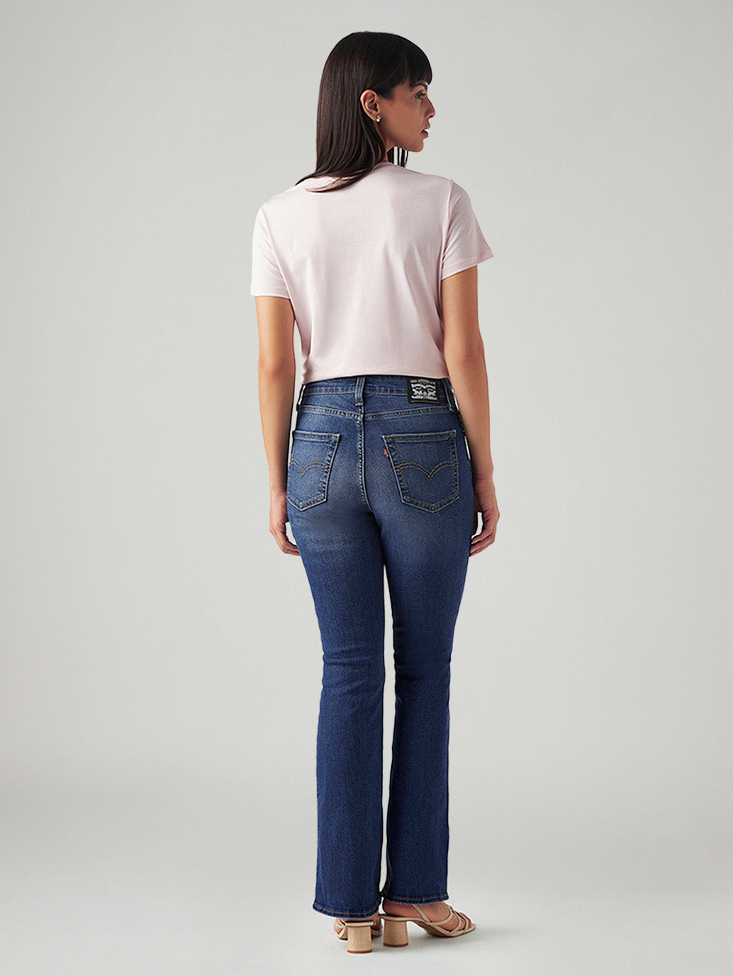 Women's 725 Blue Bootcut Fit High Rise Jeans - Back View