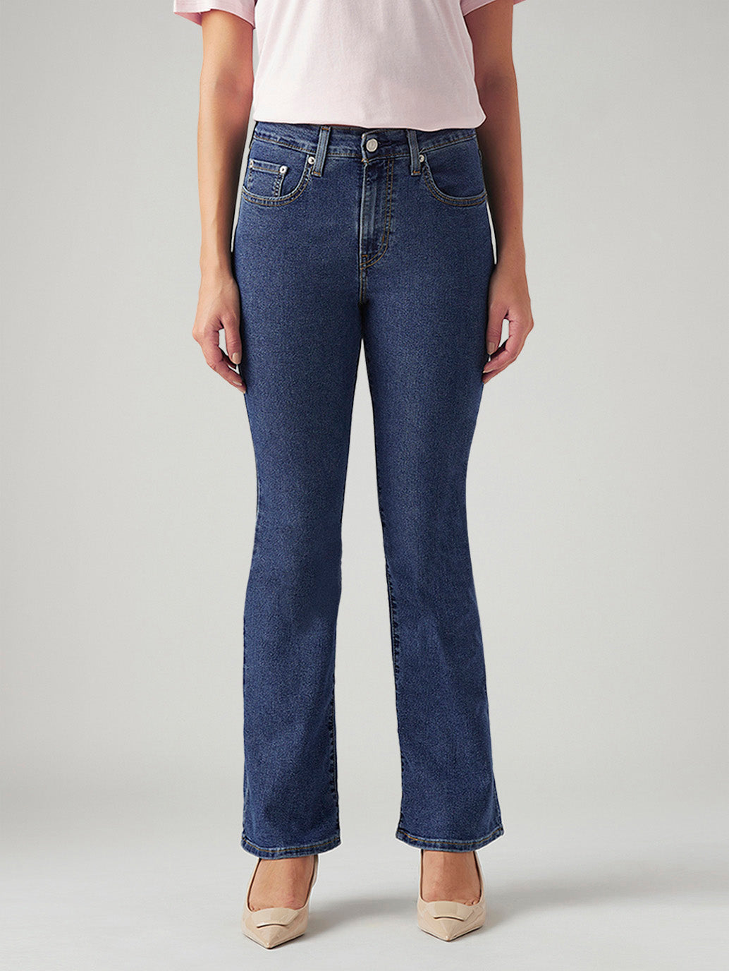 Women's 725 Med Indigo Bootcut Fit High Rise Jeans - Front View