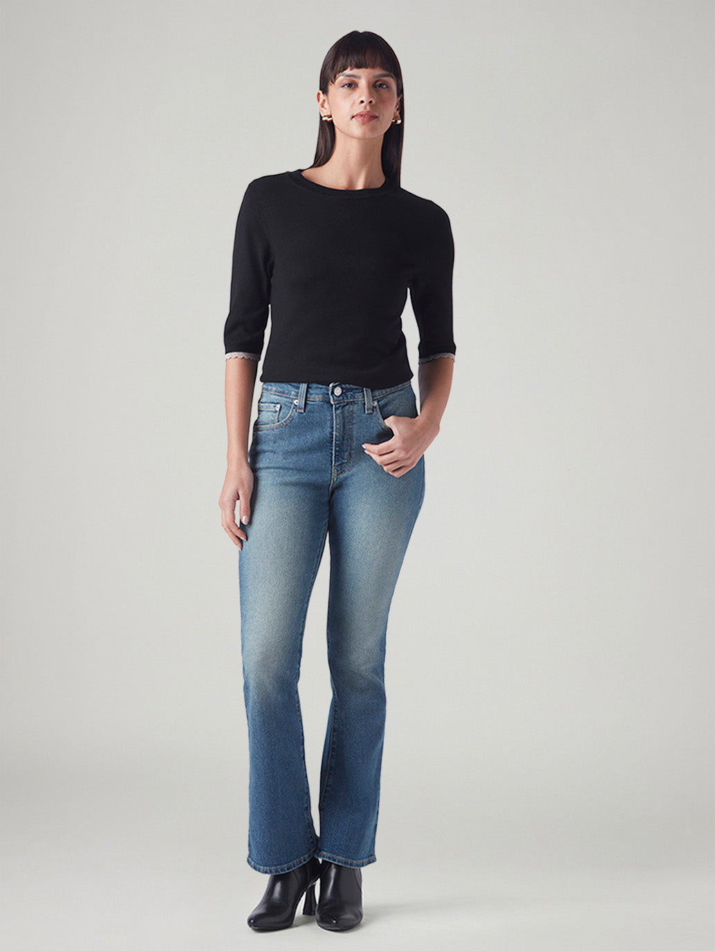 Women's 725 Blue Bootcut Fit High Rise Jeans
