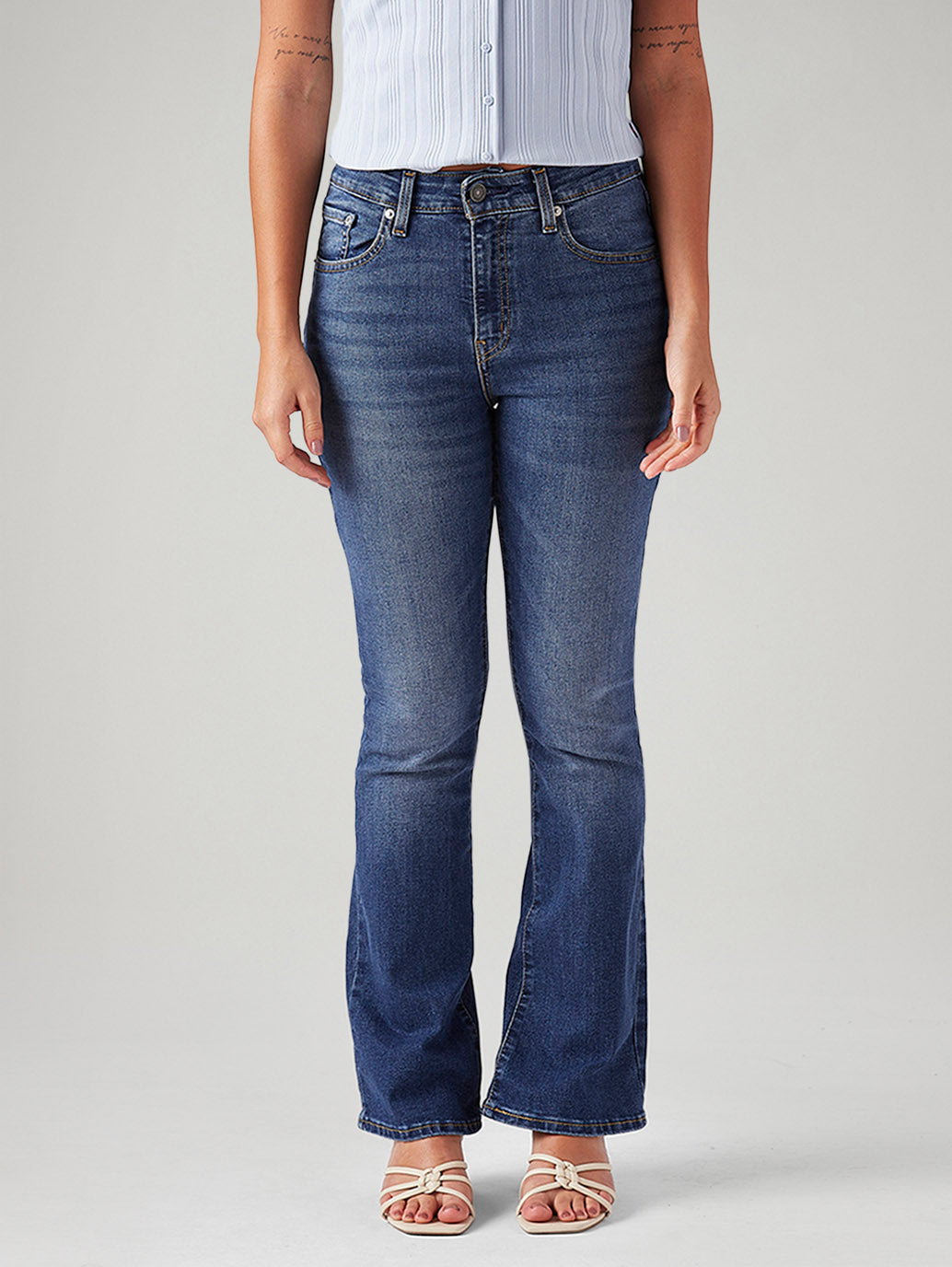 Women's 725 Blue Bootcut Fit High Rise Jeans - Front View