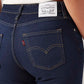 Women's 725 Dark Blue Bootcut Fit High Rise Jeans - Detail View