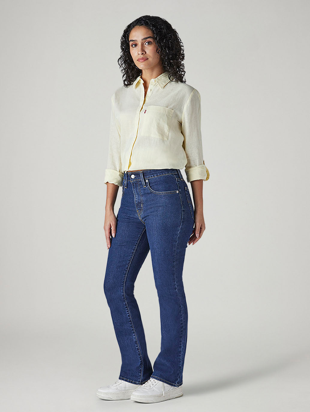 Women's 725 Blue Bootcut Fit High Rise Jeans - 20 View
