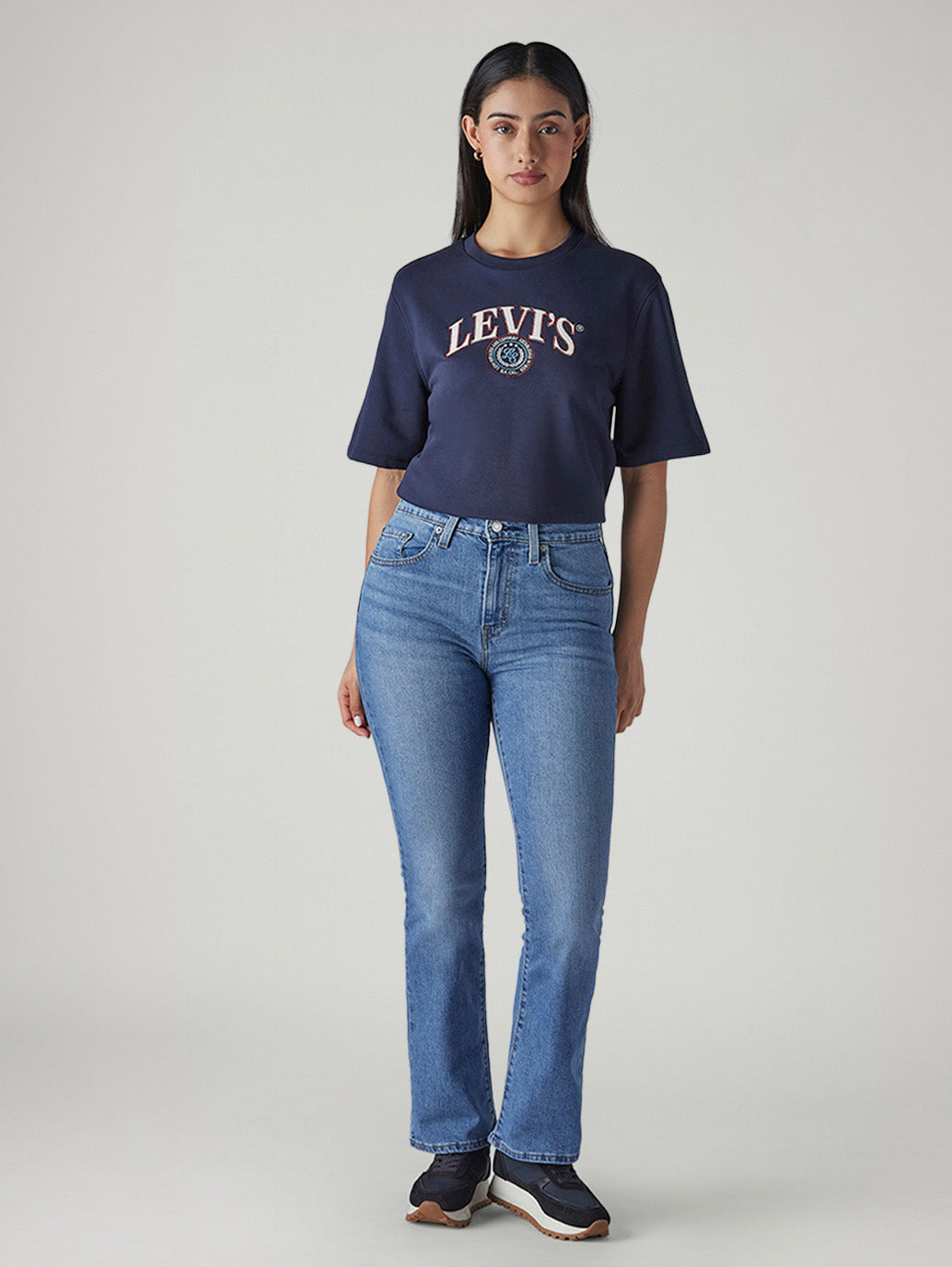 Women's 725 Blue Bootcut Fit High Rise Jeans - Front View