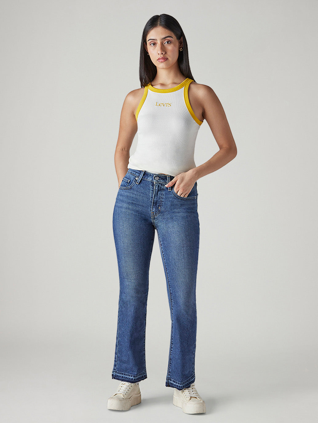 Women's 725 Blue Bootcut Fit High Rise Jeans