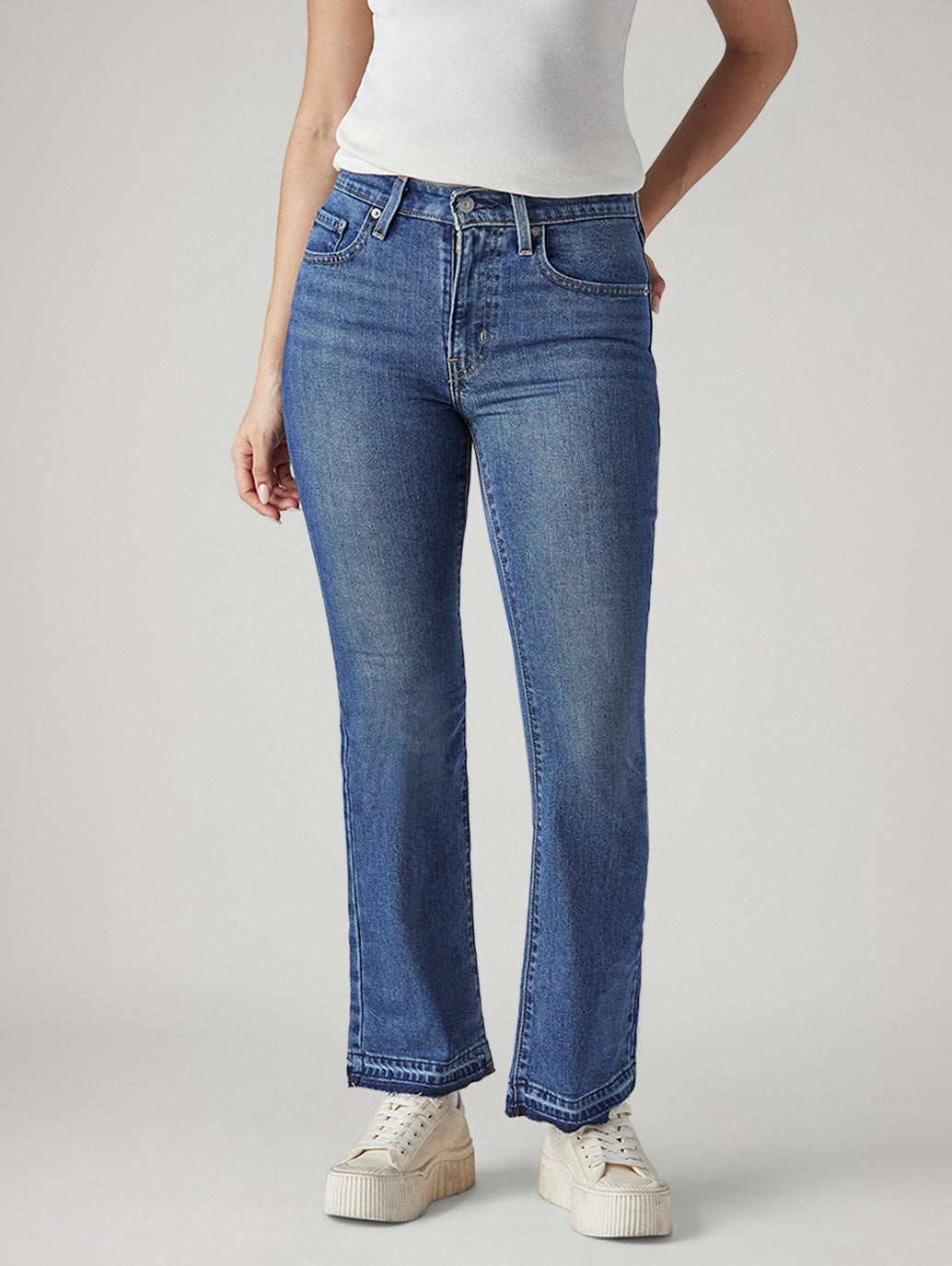 Women's 725 Blue Bootcut Fit High Rise Jeans - Front View