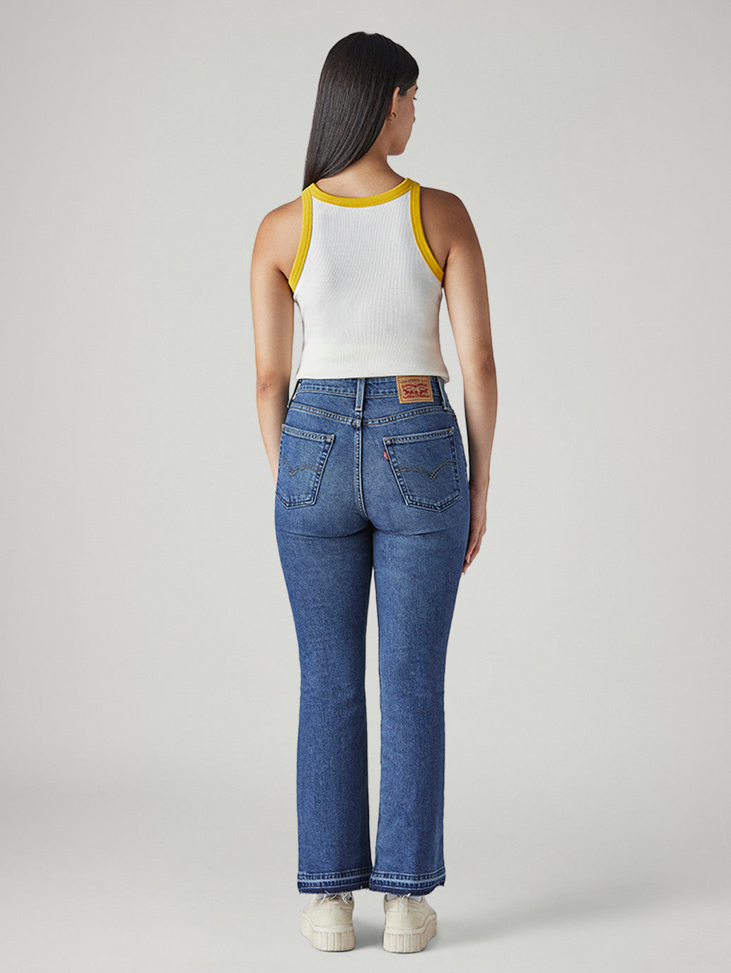 Women's 725 Blue Bootcut Fit High Rise Jeans - Back View