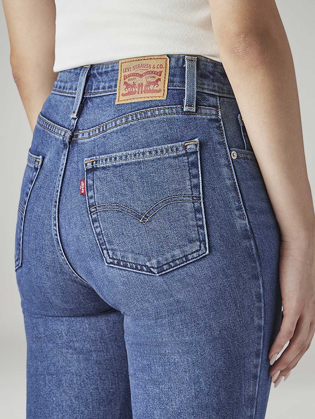 Women's 725 Blue Bootcut Fit High Rise Jeans - Detail View