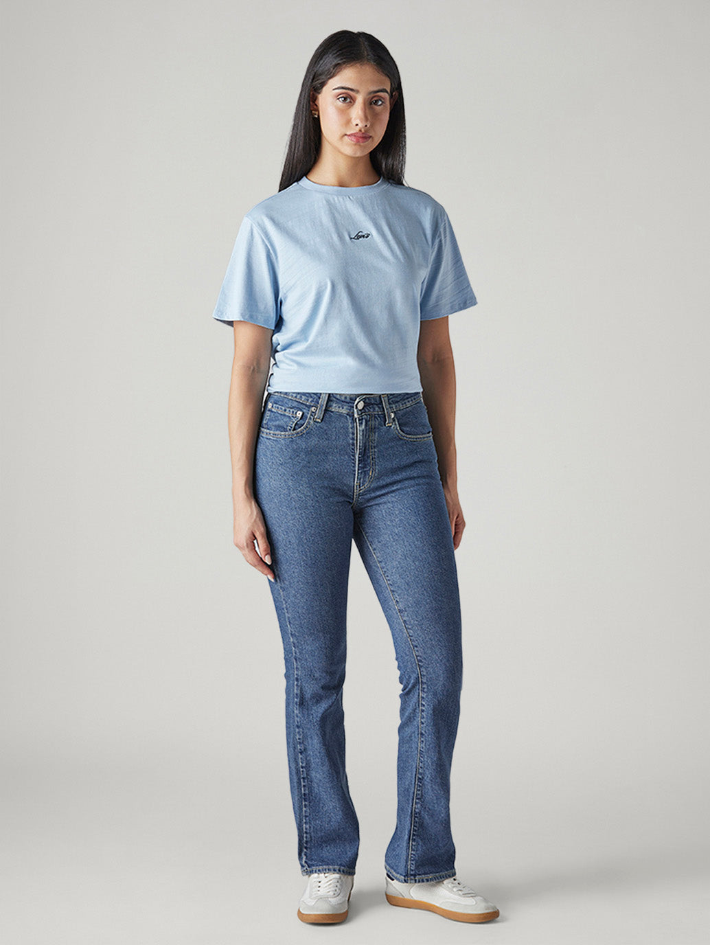 Women's 725 Blue Bootcut Fit High Rise Jeans - Front View