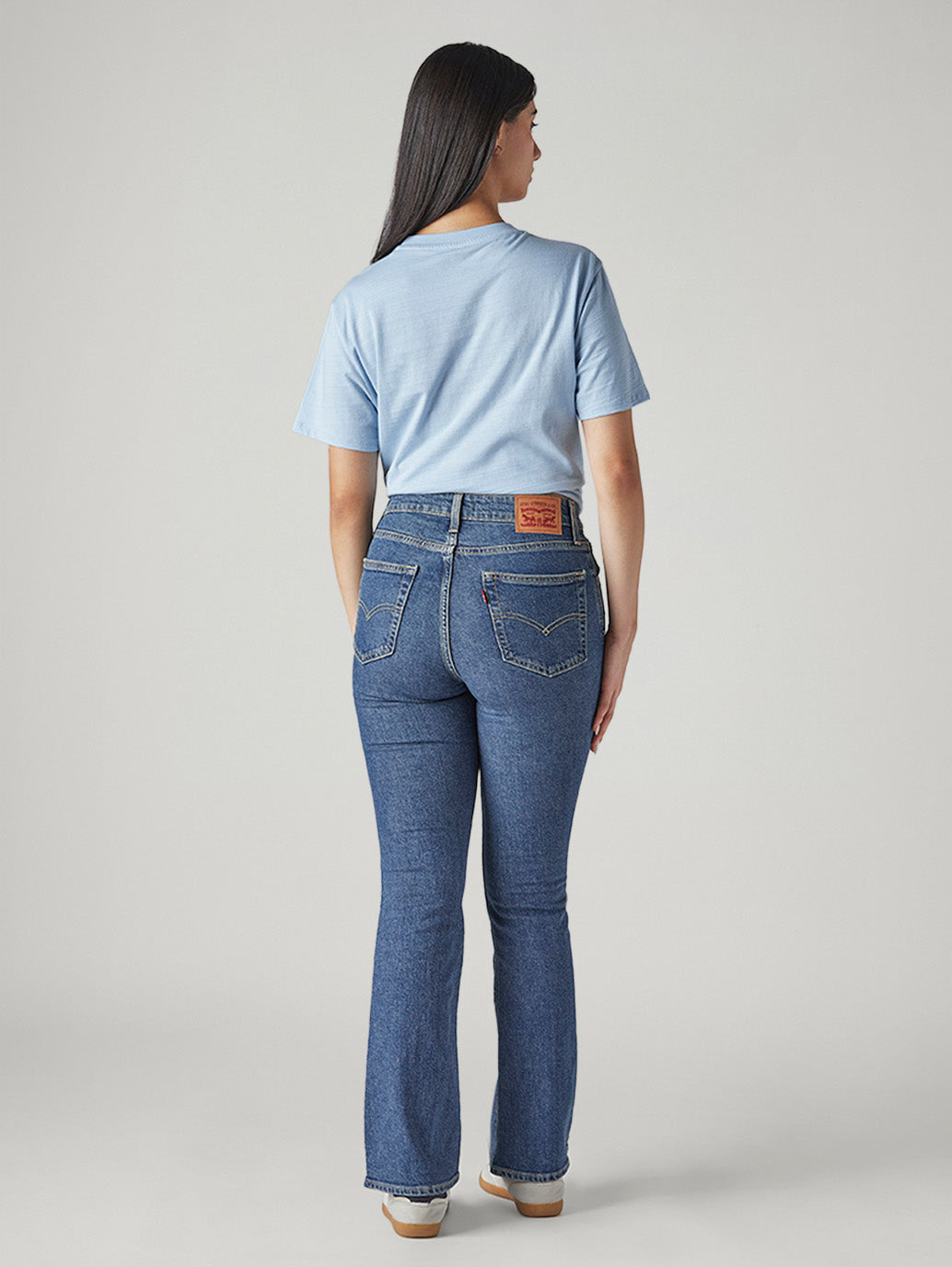 Women's 725 Blue Bootcut Fit High Rise Jeans - Back View