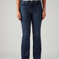 Women's 725 Dark Blue Bootcut Fit High Rise Jeans - Front View