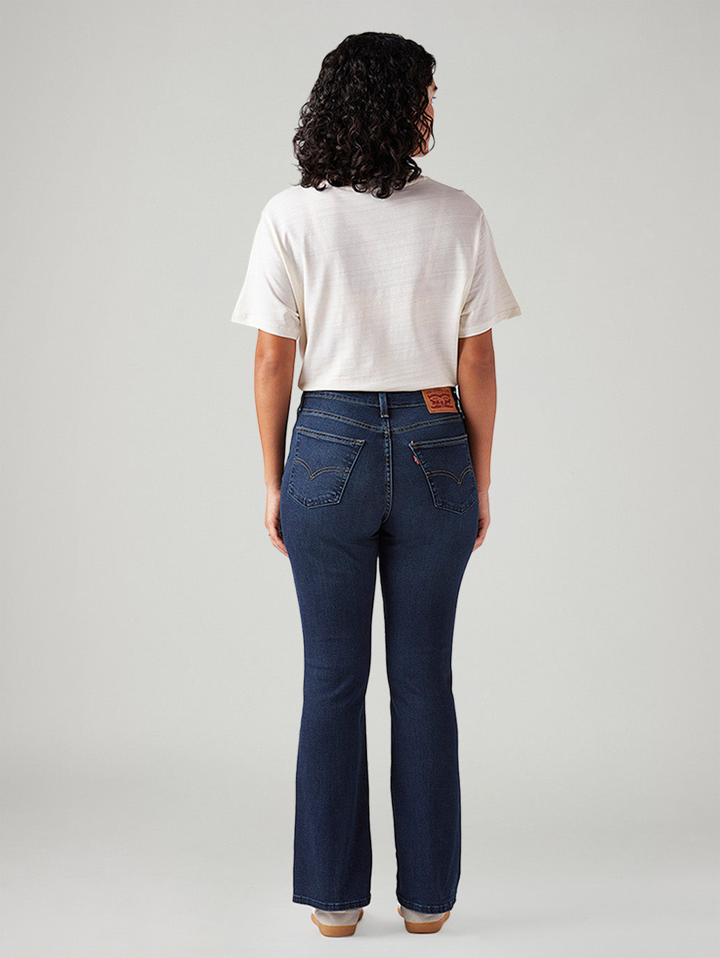 Women's 725 Dark Blue Bootcut Fit High Rise Jeans - Back View