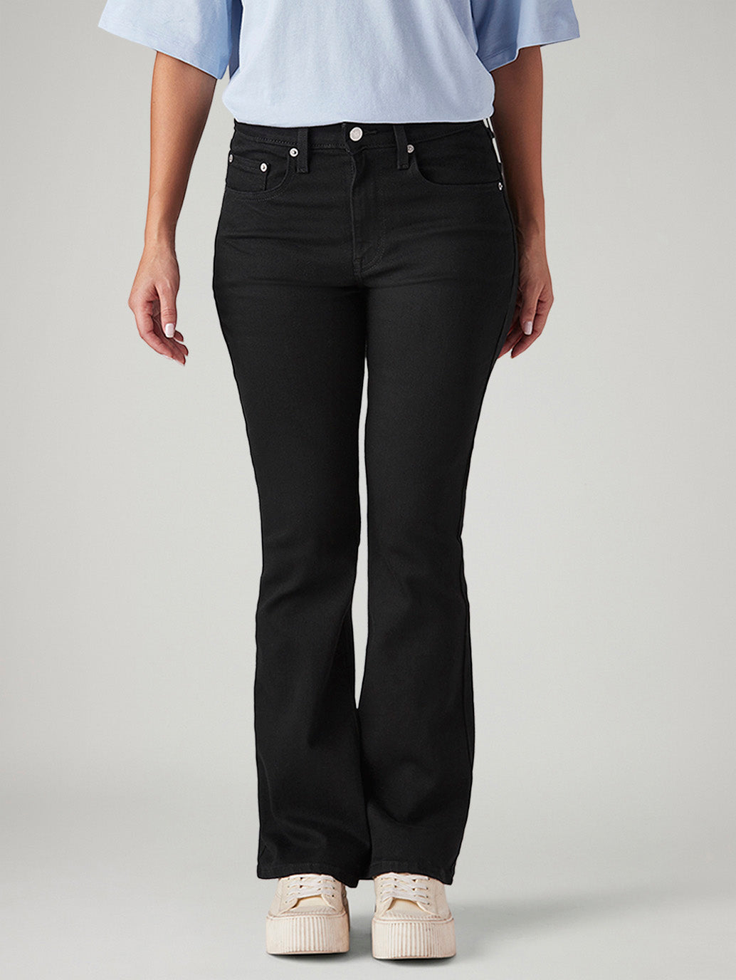 Womens 725 High Rise Flared Fit Cotton Stretch blend Jeans - Front View