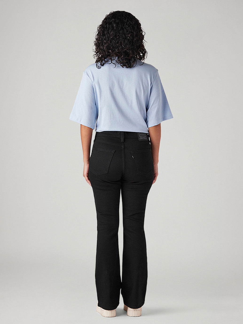 Womens 725 High Rise Flared Fit Cotton Stretch blend Jeans - Back View
