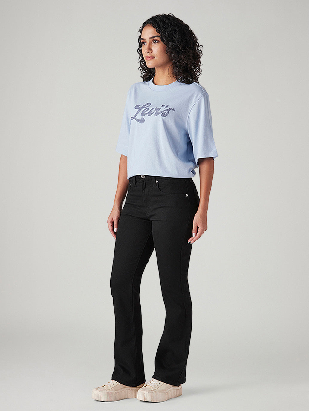 Womens 725 High Rise Flared Fit Cotton Stretch blend Jeans - Side View