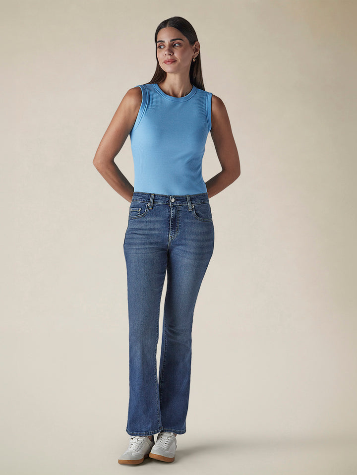 Women's 725 Blue Bootcut Fit Mid Rise Jeans