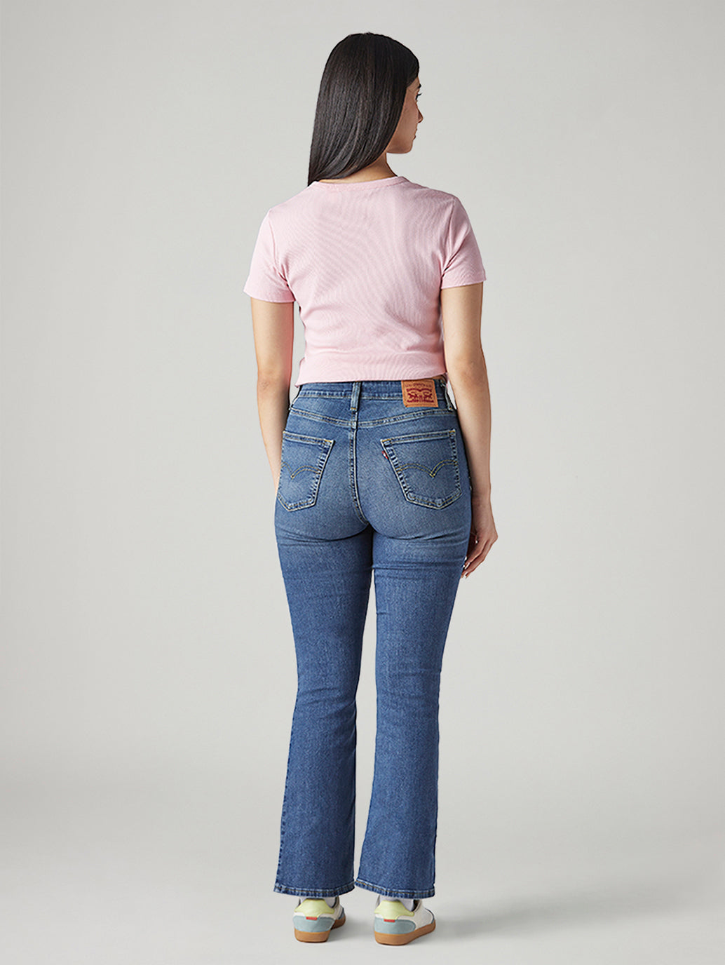 Women's 725 Blue Bootcut Fit Mid Rise Jeans - Back View
