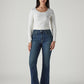 Women's 725 Dark Blue Bootcut Fit Mid Rise Jeans - Front View