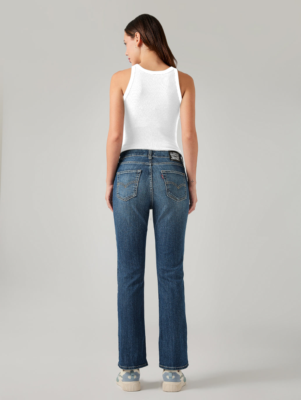 Women's 725 Blue Bootcut Fit High Rise Jeans - Back View
