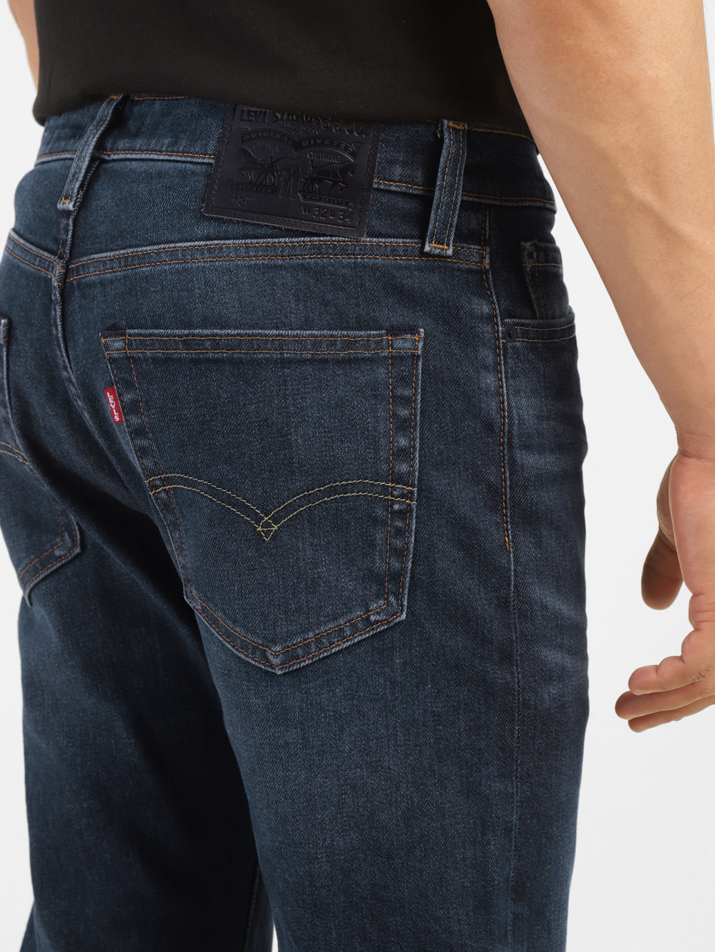 Men's 513 Indigo Slim Straight Fit Mid Rise Jeans - BackDetails View