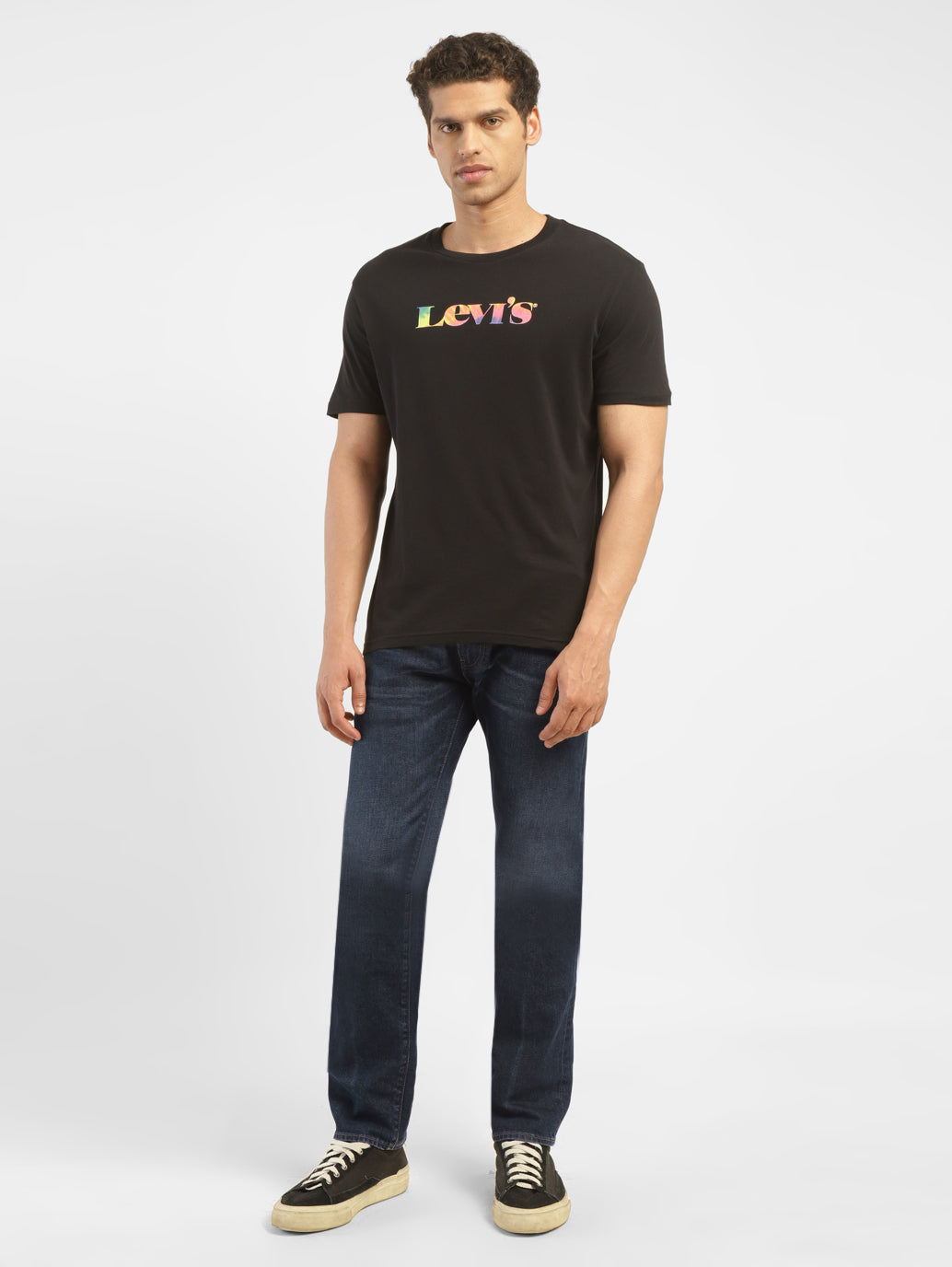 Men's 513 Indigo Slim Straight Fit Mid Rise Jeans - ModelFront View