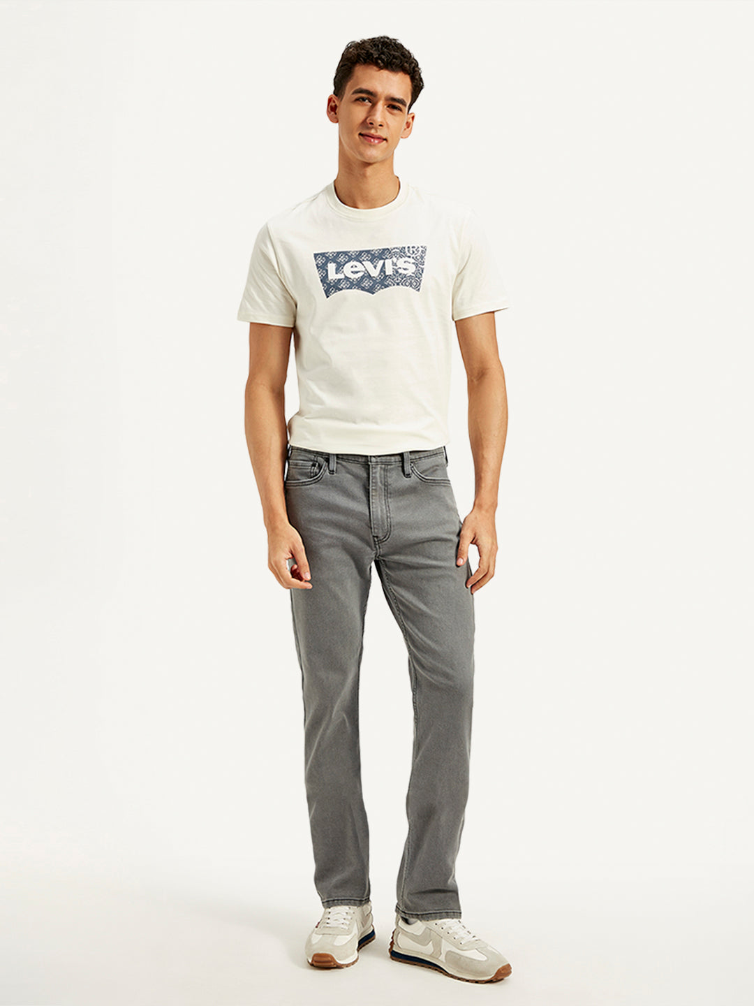 Men's 513 Grey Slim Straight Fit Mid Rise Jeans - 20 View