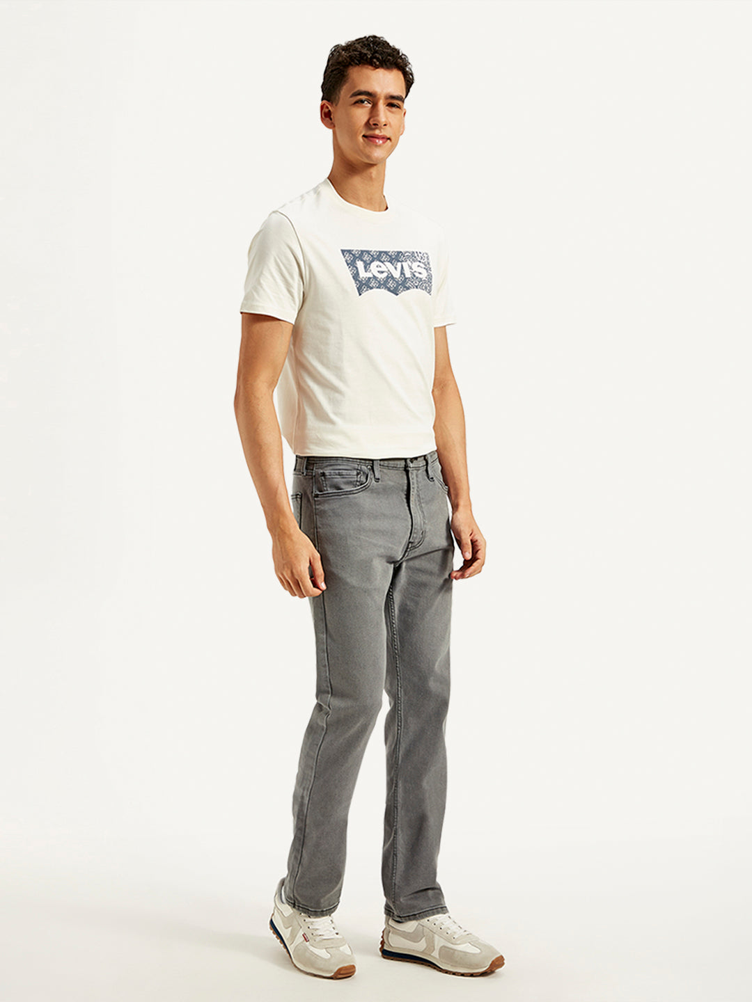 Men's 513 Grey Slim Straight Fit Mid Rise Jeans - 20 View