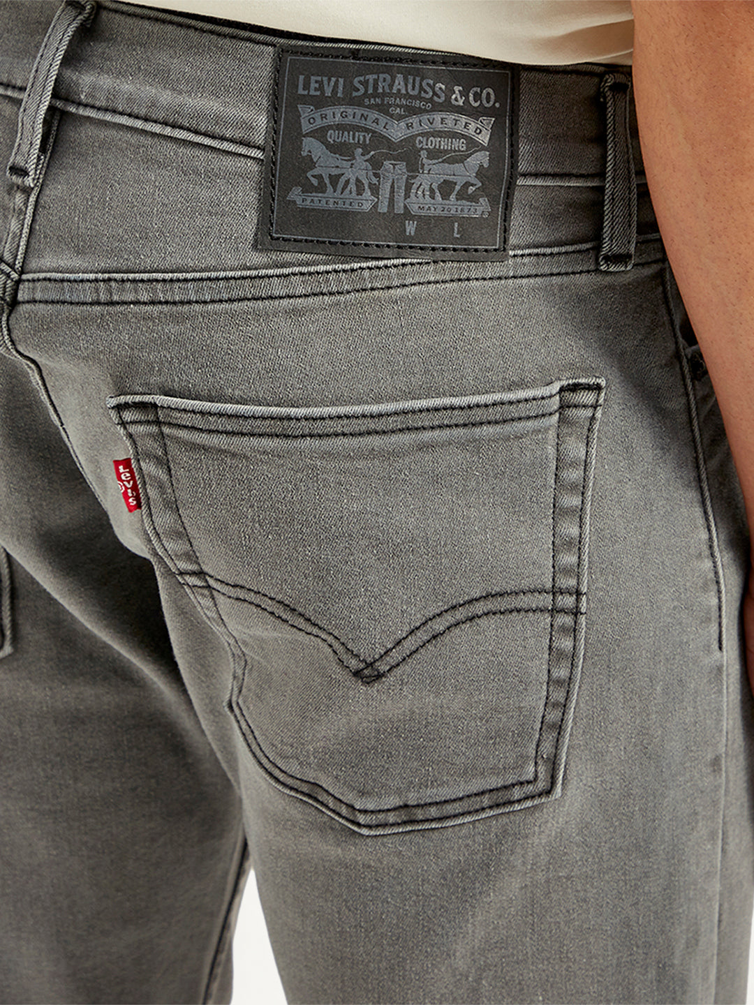 Men's 513 Grey Slim Straight Fit Mid Rise Jeans - 20 View