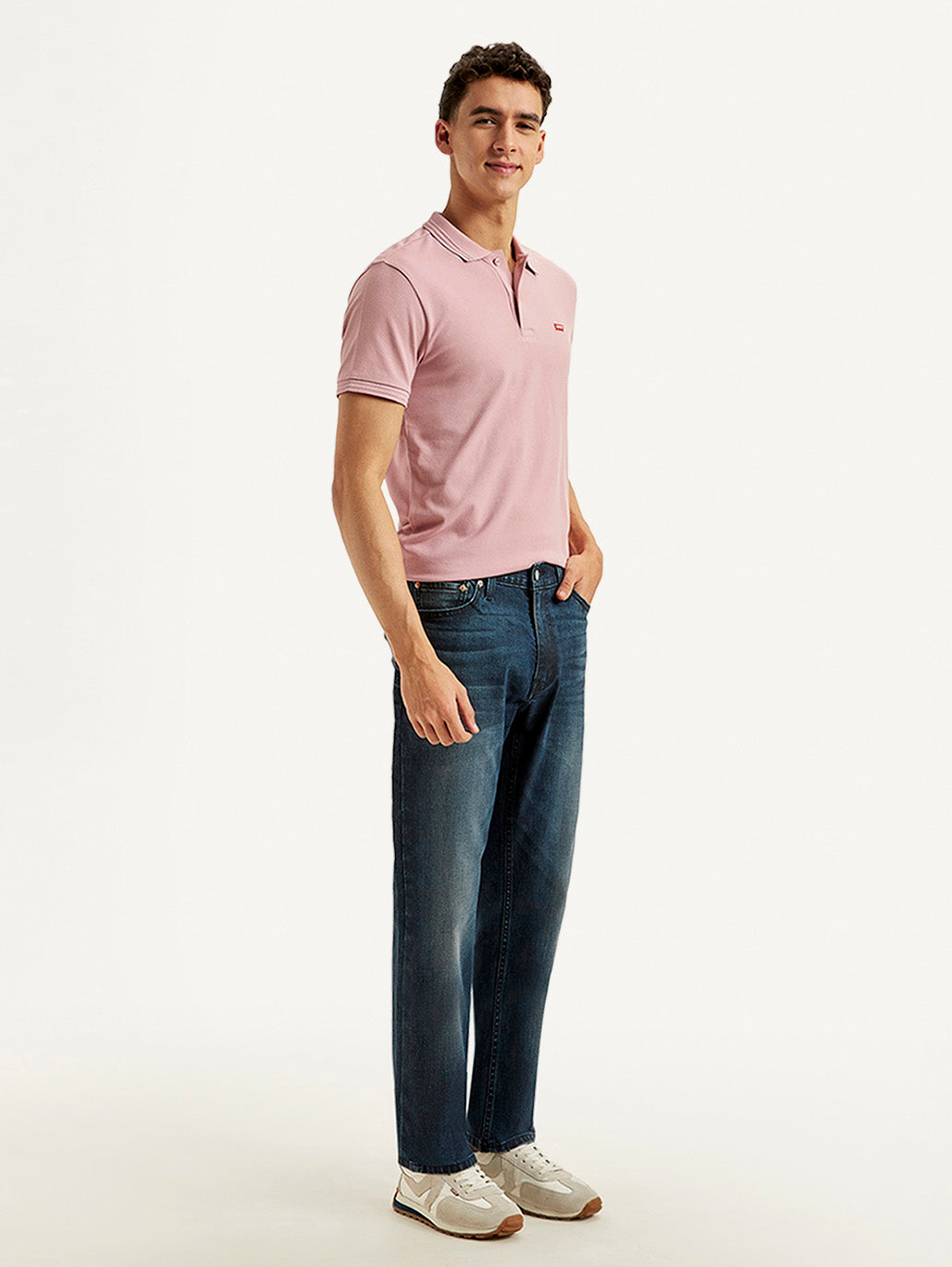 Men's 513 Dark Blue Slim Straight Fit Mid Rise Jeans - Side View