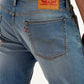 Men's 513 Blue Slim Straight Fit Mid Rise Jeans - Detail View
