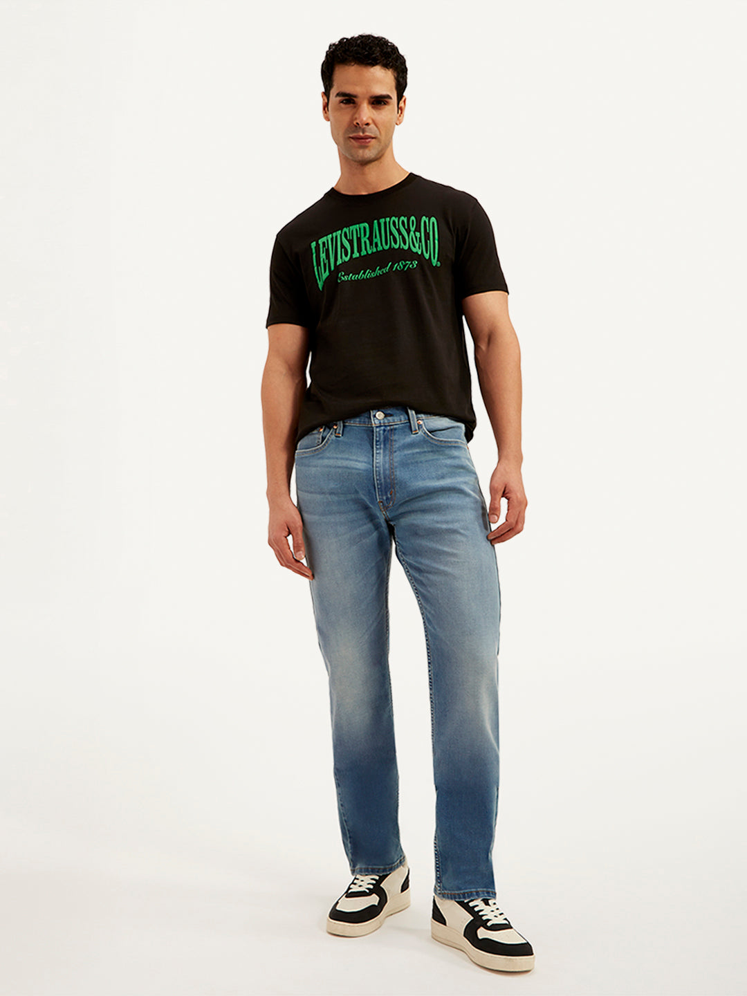 Men's 513 Blue Slim Straight Fit Mid Rise Jeans