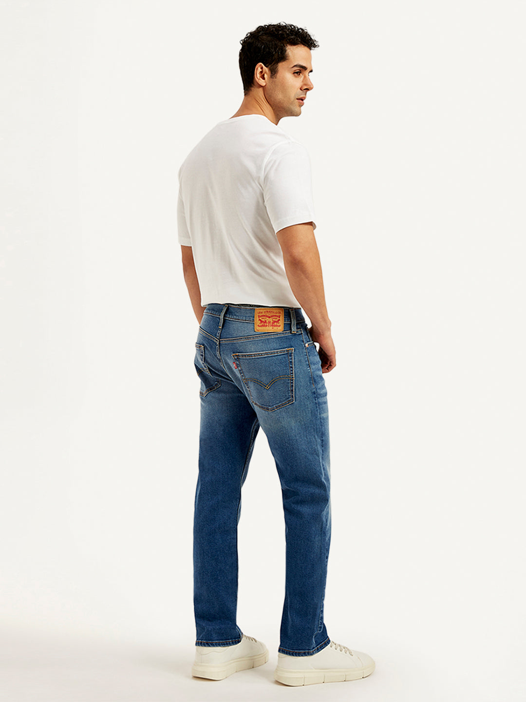 Men's 513 Blue Slim Straight Fit Mid Rise Jeans - 20 View