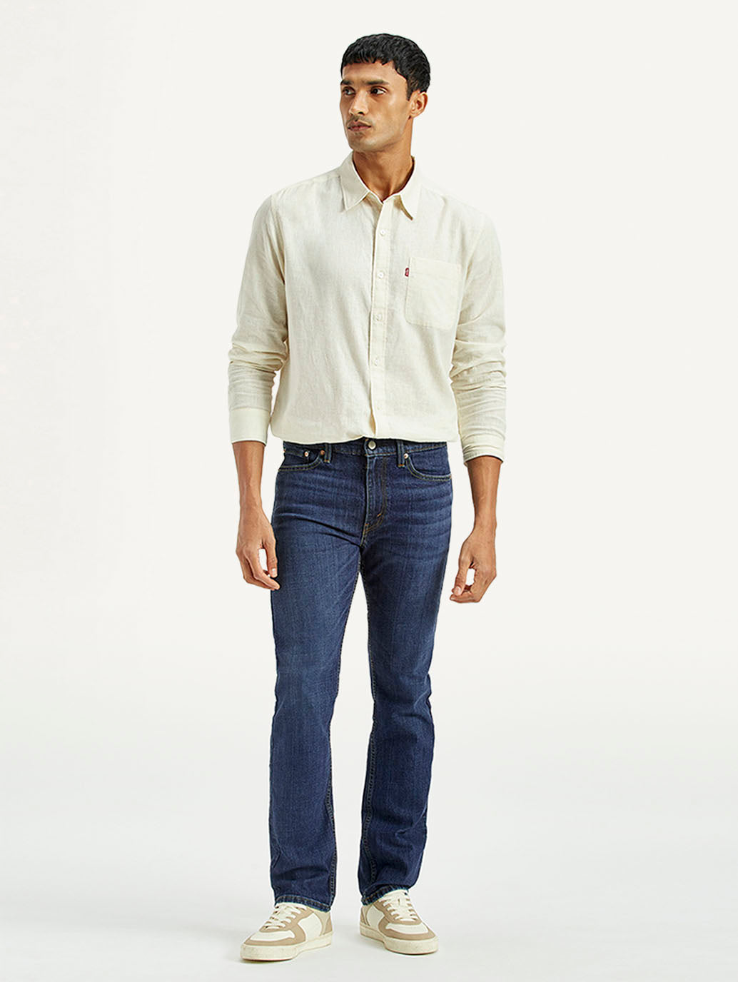 Men's Tinted 513 Med Indigo Slim Straight Fit Mid Rise Jeans