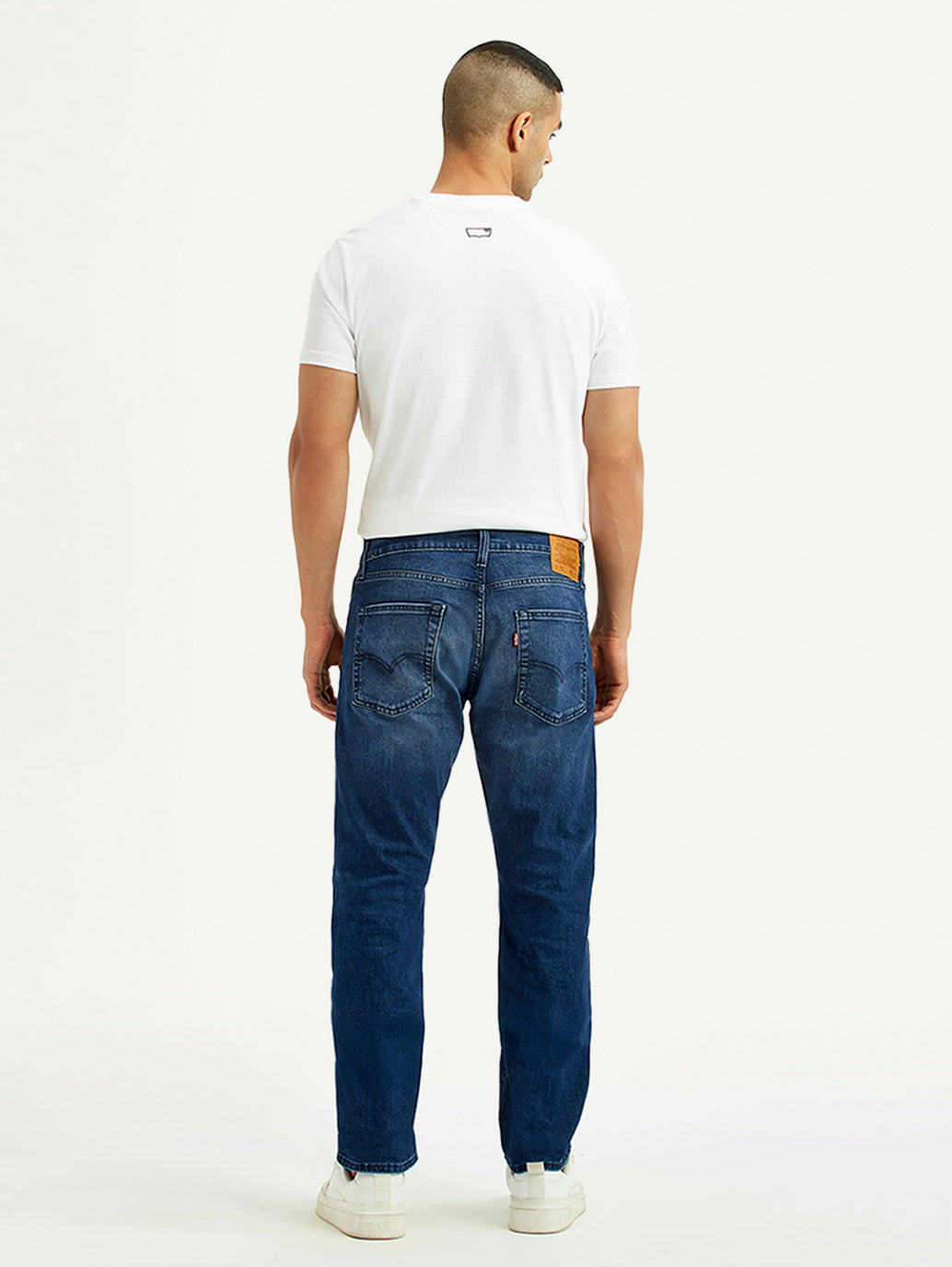 Men's 513 Blue Slim Straight Fit Mid Rise Jeans - Back View