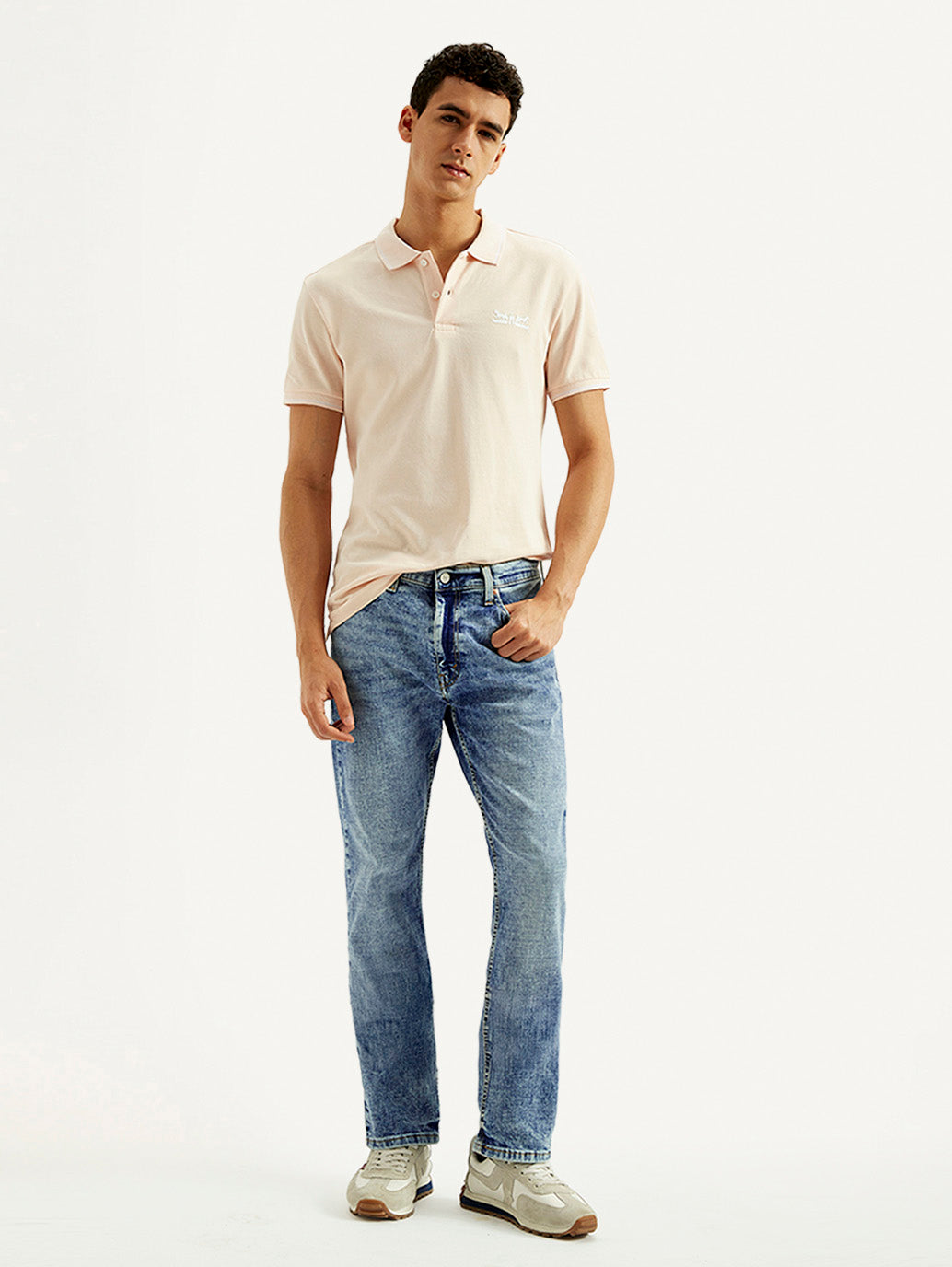 Men's 513 Blue Slim Straight Fit Mid Rise Jeans