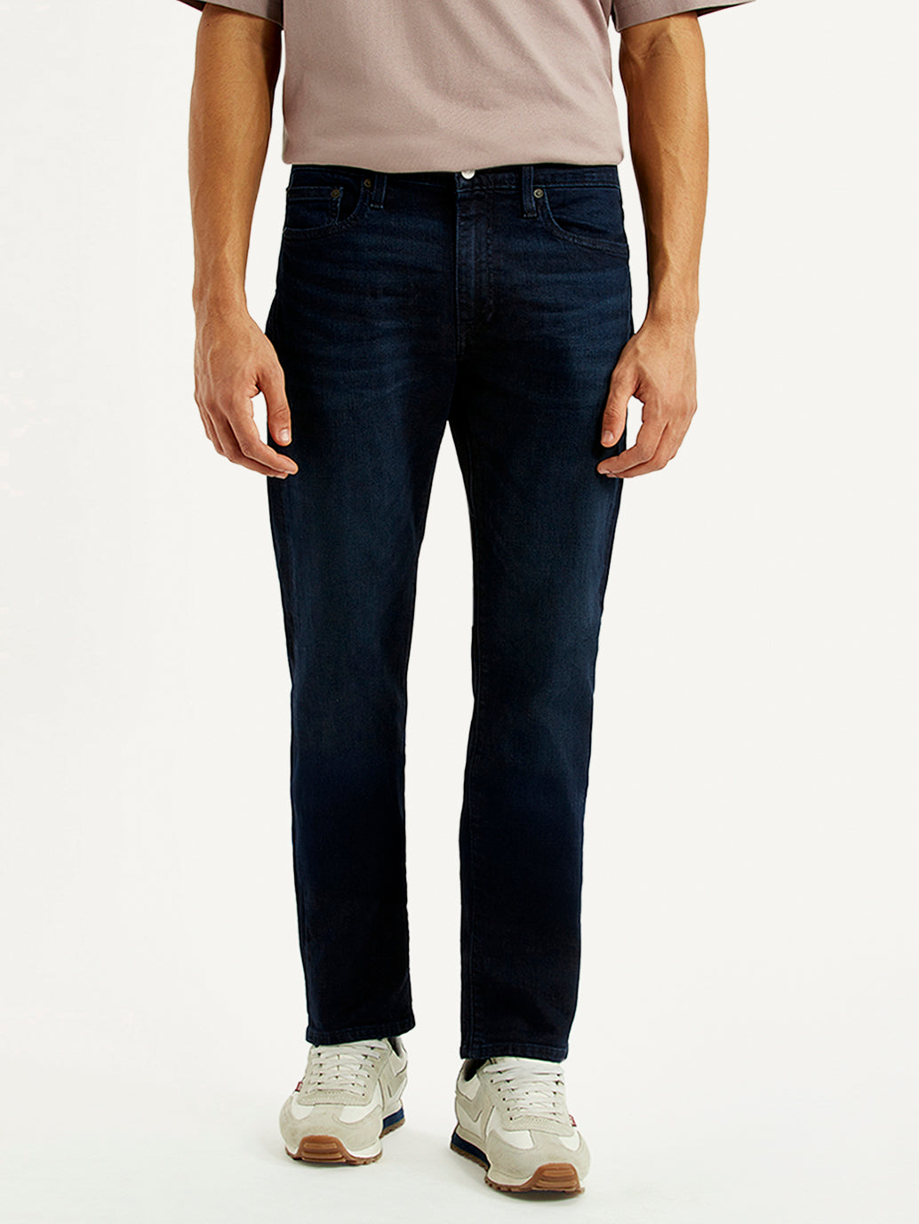 Men's 513 Dark Blue Slim Straight Fit Mid Rise Selvedge Jeans - Front View