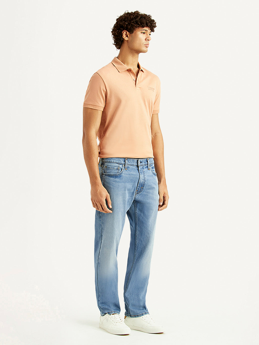 Men's 513 Light Blue Slim Straight Fit Mid Rise Jeans - Side View