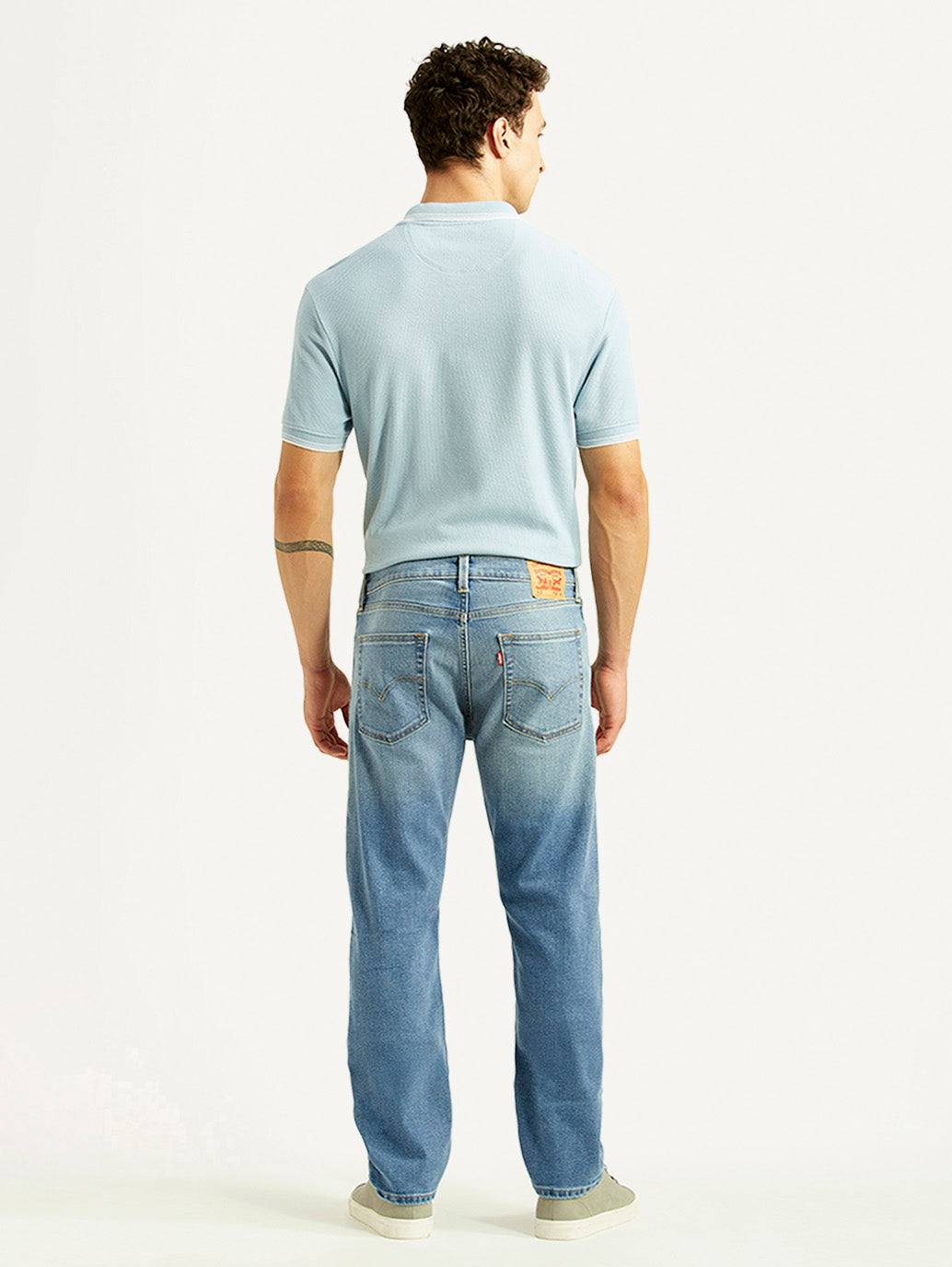 Men's 513 Light Blue Slim Straight Fit Mid Rise Jeans - Back View
